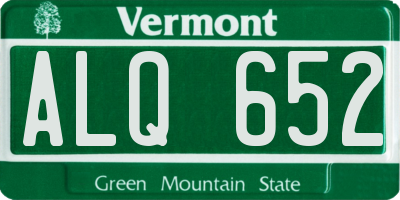 VT license plate ALQ652
