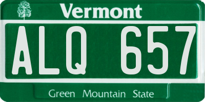 VT license plate ALQ657