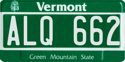 VT license plate ALQ662