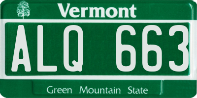 VT license plate ALQ663