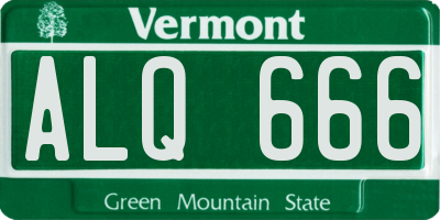 VT license plate ALQ666