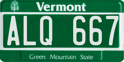 VT license plate ALQ667