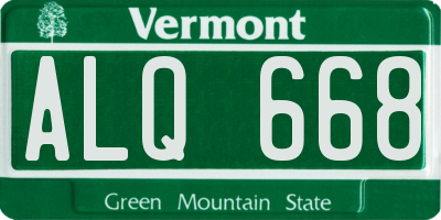 VT license plate ALQ668