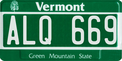 VT license plate ALQ669