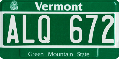 VT license plate ALQ672