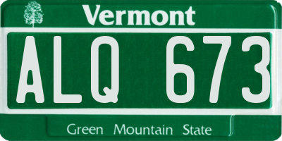 VT license plate ALQ673