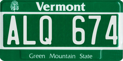 VT license plate ALQ674