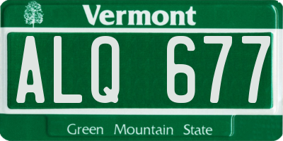 VT license plate ALQ677