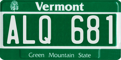 VT license plate ALQ681