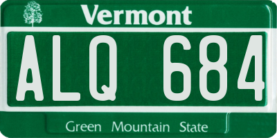 VT license plate ALQ684