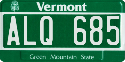 VT license plate ALQ685