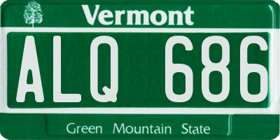 VT license plate ALQ686