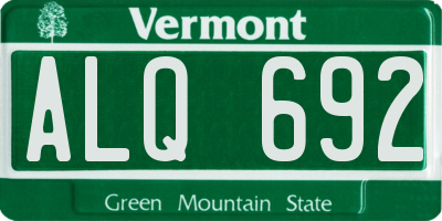 VT license plate ALQ692
