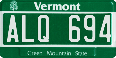 VT license plate ALQ694
