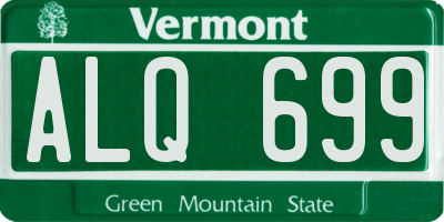 VT license plate ALQ699