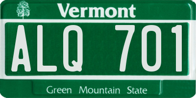 VT license plate ALQ701
