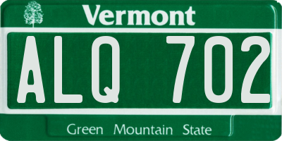 VT license plate ALQ702