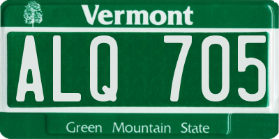 VT license plate ALQ705