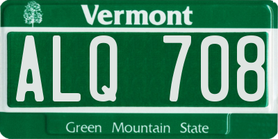 VT license plate ALQ708