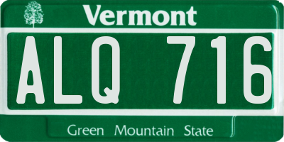 VT license plate ALQ716