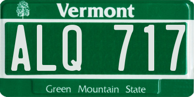VT license plate ALQ717