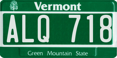 VT license plate ALQ718