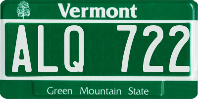 VT license plate ALQ722