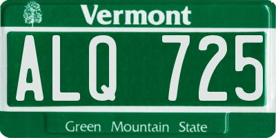 VT license plate ALQ725