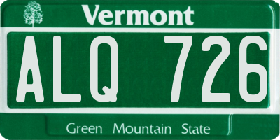 VT license plate ALQ726