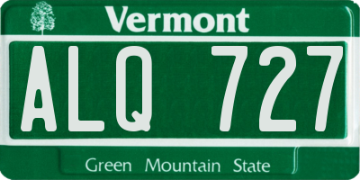 VT license plate ALQ727