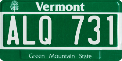 VT license plate ALQ731