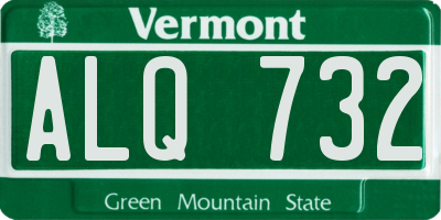 VT license plate ALQ732
