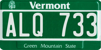 VT license plate ALQ733