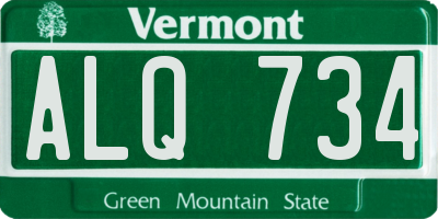 VT license plate ALQ734