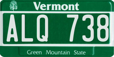 VT license plate ALQ738