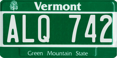 VT license plate ALQ742