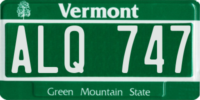 VT license plate ALQ747