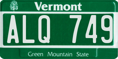 VT license plate ALQ749