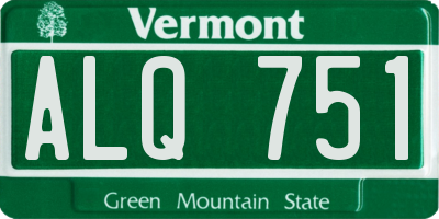 VT license plate ALQ751