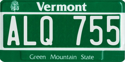 VT license plate ALQ755
