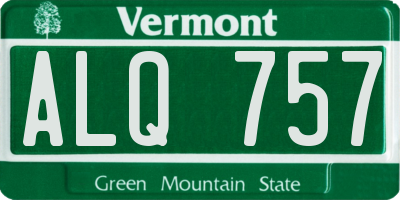 VT license plate ALQ757