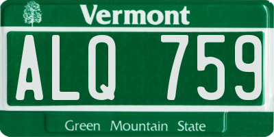 VT license plate ALQ759