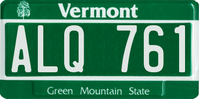 VT license plate ALQ761