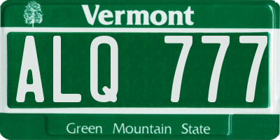 VT license plate ALQ777
