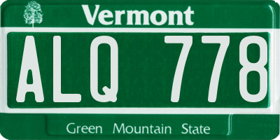 VT license plate ALQ778
