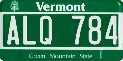 VT license plate ALQ784