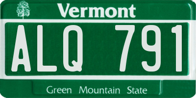 VT license plate ALQ791