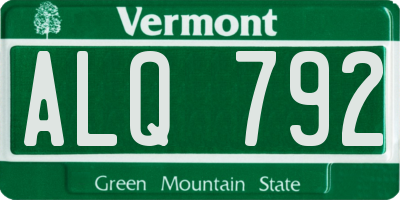 VT license plate ALQ792