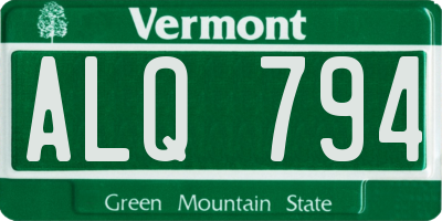 VT license plate ALQ794