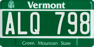 VT license plate ALQ798